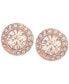 Фото #1 товара Rose Gold-Tone Pavé Button Stud Earrings