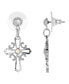 ფოტო #1 პროდუქტის Silver-Tone Crystal Cross Drop Earrings