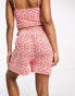 JDY soft paperbag shorts co-ord in red ditsy floral