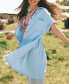 Women's Shirt Collar Pocket Buttons Beach Dress