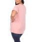 ფოტო #4 პროდუქტის Plus Size Crisscross Cutout Short Sleeve Top