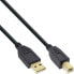 Фото #2 товара InLine USB 2.0 Cable Type A male / Type B female black - gold plated - 1.5m