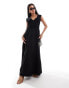 Фото #1 товара ASOS DESIGN crochet bodice maxi dress with tiered skirt in black