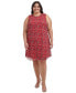 Фото #2 товара Plus Size Sleeveless Printed Chiffon Dress