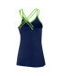 ფოტო #2 პროდუქტის Women's College Navy Seattle Seahawks Go For It Strappy Crossback Tank Top