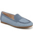 Chambray Blue Woven Faux Leather