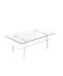 Фото #1 товара White Metal and Glass Coffee Table