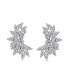 Elegant Classic Teardrop Shape Ear Crawler Clusters Cubic Zirconia CZ Leaf Clip On Earrings For Women Prom Formal Party