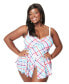 Plus Size Spaghetti Strap Skirted One Piece Swimsuit