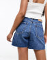 Фото #6 товара Stradivarius longline denim short in dark blue