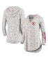 Фото #1 товара Women's Gray Wisconsin Badgers Space Dye Lace-Up V-Neck Long Sleeve T-shirt