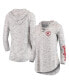 ფოტო #1 პროდუქტის Women's Gray Wisconsin Badgers Space Dye Lace-Up V-Neck Long Sleeve T-shirt