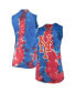 Фото #2 товара Women's Threads Red and Blue New York Mets Tie-Dye Tri-Blend Muscle Tank Top