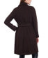 Women's Petite Belted Notched-Collar Wrap Coat