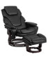 Multi-Position Recliner & Ottoman With Swivel Wood Base