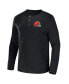 Men's NFL x Darius Rucker Collection by Black Cleveland Browns Slub Jersey Henley Long Sleeve T-shirt