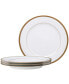 Charlotta Gold Set of 4 Dinner Plates, Service For 4