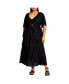 ფოტო #1 პროდუქტის Plus Size Ana Tie Maxi Tiered Dress