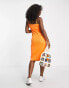 Фото #2 товара Urban Revivo bodycon midi dress in orange