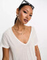 Фото #2 товара ASOS DESIGN relaxed v-neck t-shirt in white