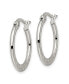 Stainless Steel Polished and Textured Hoop Earrings