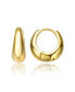 Фото #2 товара Sterling Silver 14K Gold Plated Clear Cubic Zirconia Mini Huggie Hoop Hinged Post Earrings