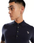 PS Paul Smith knitted polo with zebra logo in navy