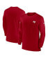 Фото #1 товара Men's Red Tampa Bay Buccaneers Sideline Coach Performance Long Sleeve T-shirt