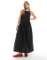 Фото #1 товара ASOS DESIGN hybrid jersey high neck maxi dress with parachute midi skirt in black