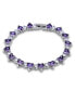 ფოტო #1 პროდუქტის Cubic Zirconia Purple Clear Heart Alternate Bracelet