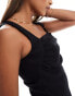 Фото #3 товара ASOS DESIGN ribbed square neck vest in black