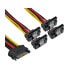 Фото #2 товара InLine SATA Power 1 to 4 Cable female / 4x SATA male angled with latches 0.30m