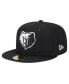 Men's Black Memphis Grizzlies Active Satin Visor 59FIFTY Fitted Hat Черный, 7 3/8 - фото #2