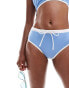 ASOS DESIGN contrast binding bikini bottom in dusty blue Staubblau, 38 - фото #1