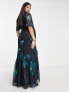 Hope & Ivy Maternity wrap maxi dress in blue floral