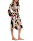 ფოტო #2 პროდუქტის Women's Printed Satin Wrap Robe