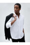 Фото #1 товара Erkek Giyim Basic Gömlek Klasik Yaka Dar Kesim Düğmeli 4wam60013hw Beyaz Beyaz
