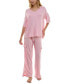 Фото #1 товара Women's 2-Pc. Short-Sleeve Cargo Pajamas Set