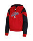 Фото #3 товара Women's Red St. Louis Cardinals Color Block Fleece Quarter-Zip Hoodie