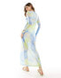 Фото #2 товара Vero Moda mesh maxi kimono in pastel ombre print