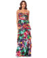 Women's Printed Tiered Ruffle-Trim Long Dress