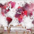 Vlies Fototapete World Map Watercolors