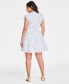 Фото #4 товара Women's Dot Scatter-Print Ruffle-Sleeve Button-Front Mini Dress, Created for Macy's