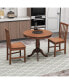 3 Pieces Wooden Dining Table and Chair Set for Cafe Kitchen Living Room