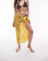 Фото #1 товара Topshop beach sarong in yellow crochet