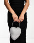 Фото #1 товара True Decadence heart clutch bag in silver rhinestone