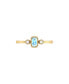 Emerald Cut Aquamarine Gemstone, Natural Diamonds Birthstone Ring in 14K Yellow Gold