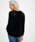 ფოტო #2 პროდუქტის Women's Lace-Trim Embroidered Top, Created for Macy's