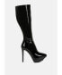 Фото #3 товара CHATTON Womens Patent Stiletto High Heeled Calf Boots