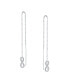 ფოტო #3 პროდუქტის Geometric Figure Eight Long Pave CZ Ball Chain Romantic Love Knot Symbol Infinity Threader Earrings For Women Teens .925 Sterling Silver